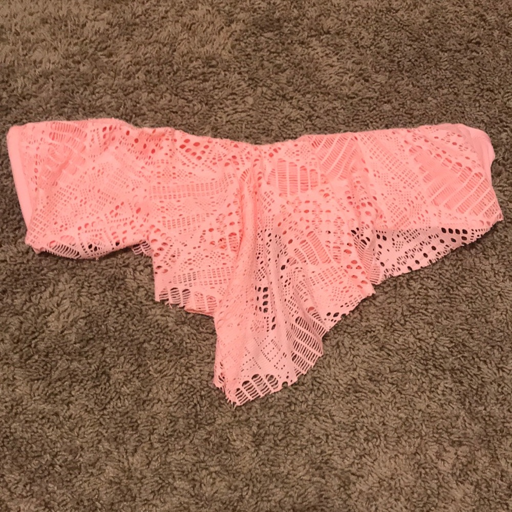 Swim top coral color.